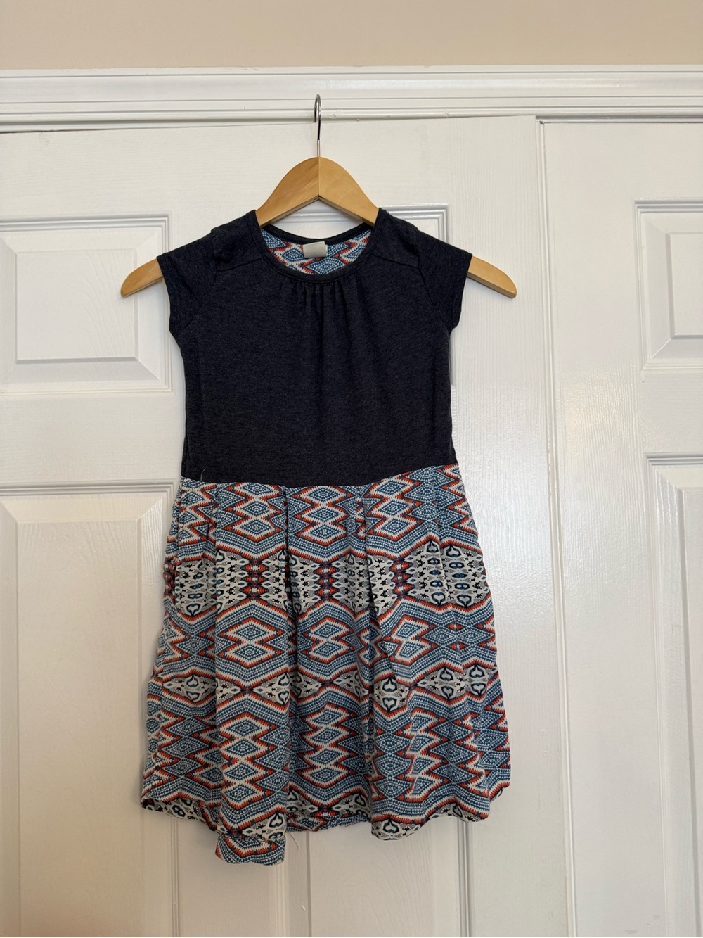 Tucker + Tate Navy Top with Geometric Multicolor Skirt Dress